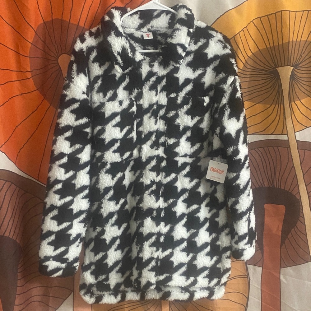 NWT FABKIDS Houndstooth Fleece Jacket